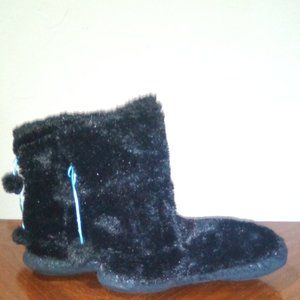 Candies Black Faux Fur Boots